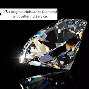 0.3ct Original Moissanite Diamond with Lettering Service